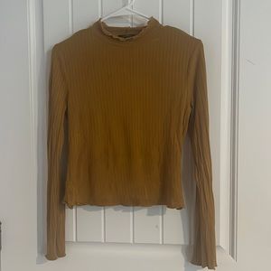 Mustard yellow long sleeve ribbed top